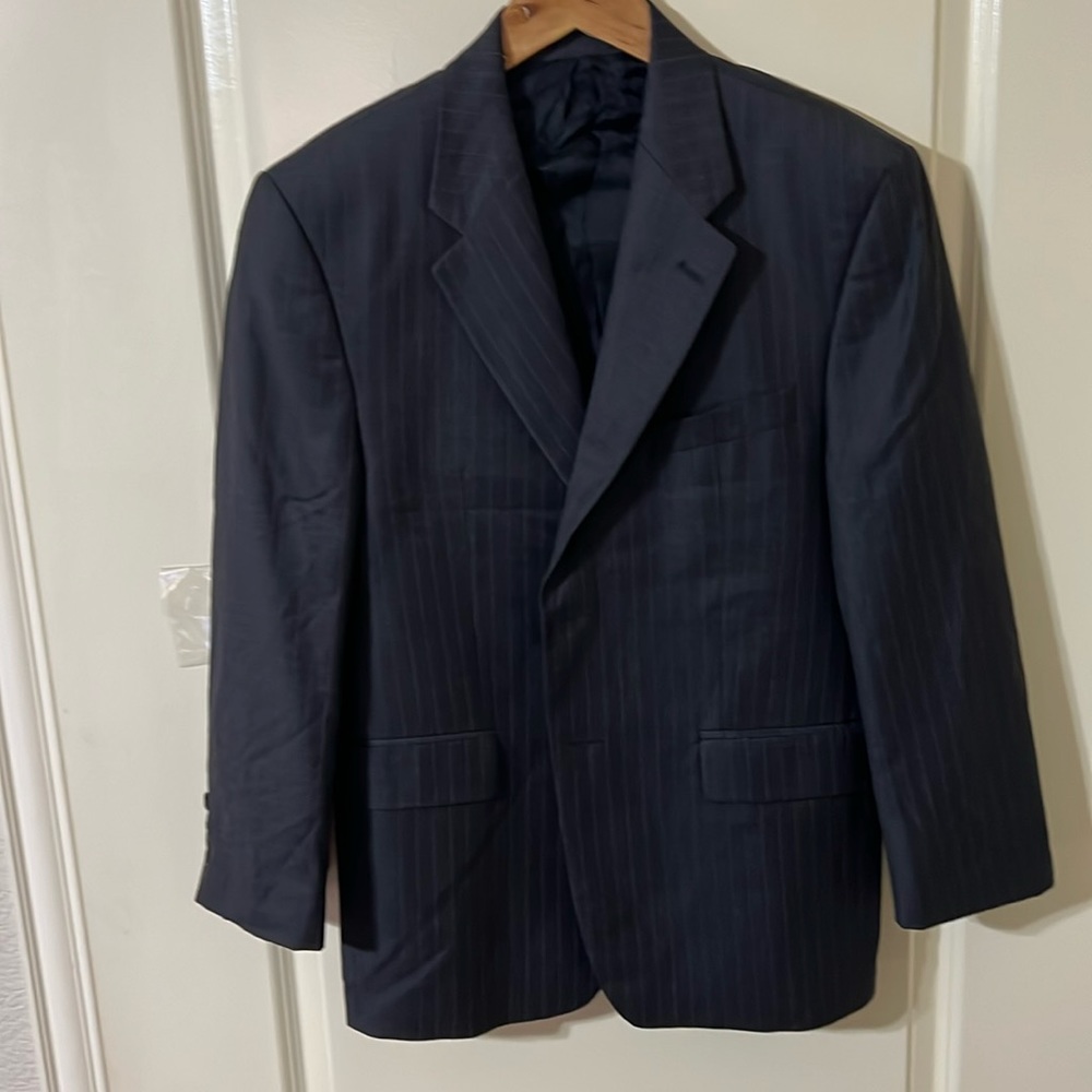 Lauren Ralph Lauren Charcoal gray pin stripe blazer jacket 100% Wool. Size 40S